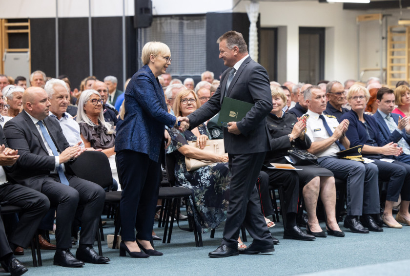 Predsednica republike in župan občine Šentilj v Slovenskih goricah.
