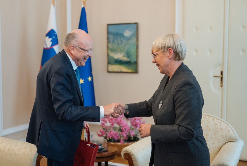 Predsednica republike Nataša Pirc Musar je sprejela predsednika Sodišča Evropske unije Koena Lenaertsa.