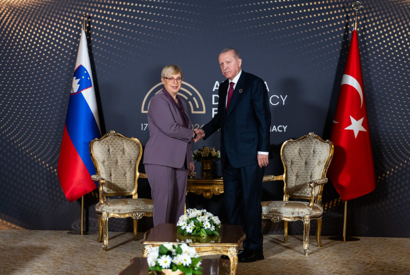 Dvostransko srečanje predsednice republike Nataše Pirc Musar in turškega predsednika Recepa Tayyipa Erdoğana.