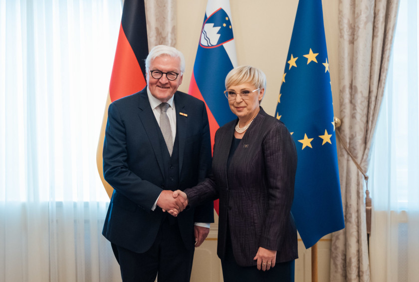 Nemški predsednik Frank Walter Steinmeier in slovenska predsednica Nataša Pirc Musar. 