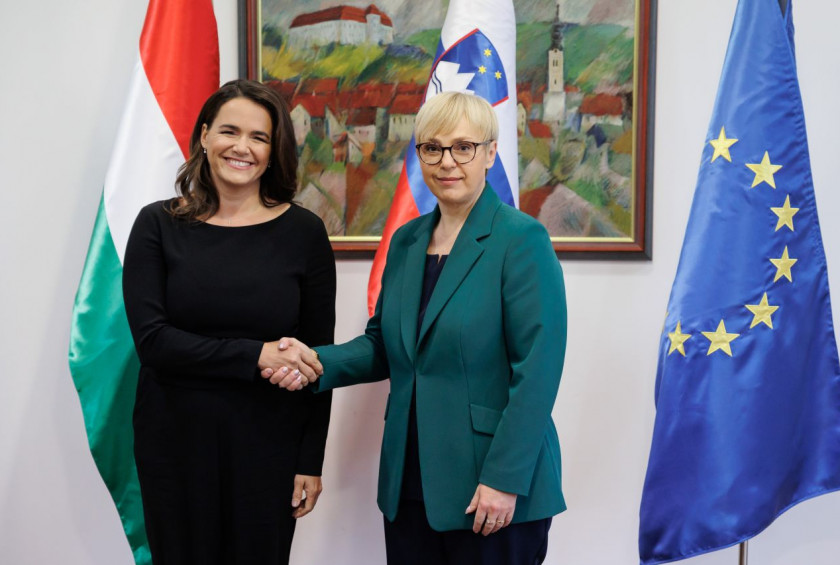 Madzarska predsednica Katalin Novak in slovenska predsednica Natasa Pirc Musar