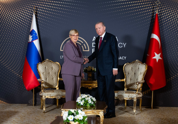 Dvostransko srečanje predsednice republike Nataše Pirc Musar in turškega predsednika Recepa Tayyipa Erdoğana.