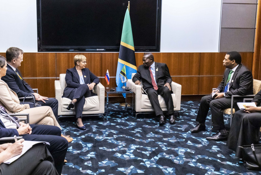 Dvostransko srečanje predsednice Pirc Musar s podpredsednikom Tanzanije.