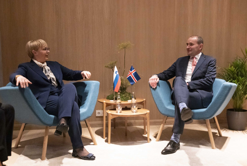 Predsednica Pirc Musar in islandski predsednik Johannesson