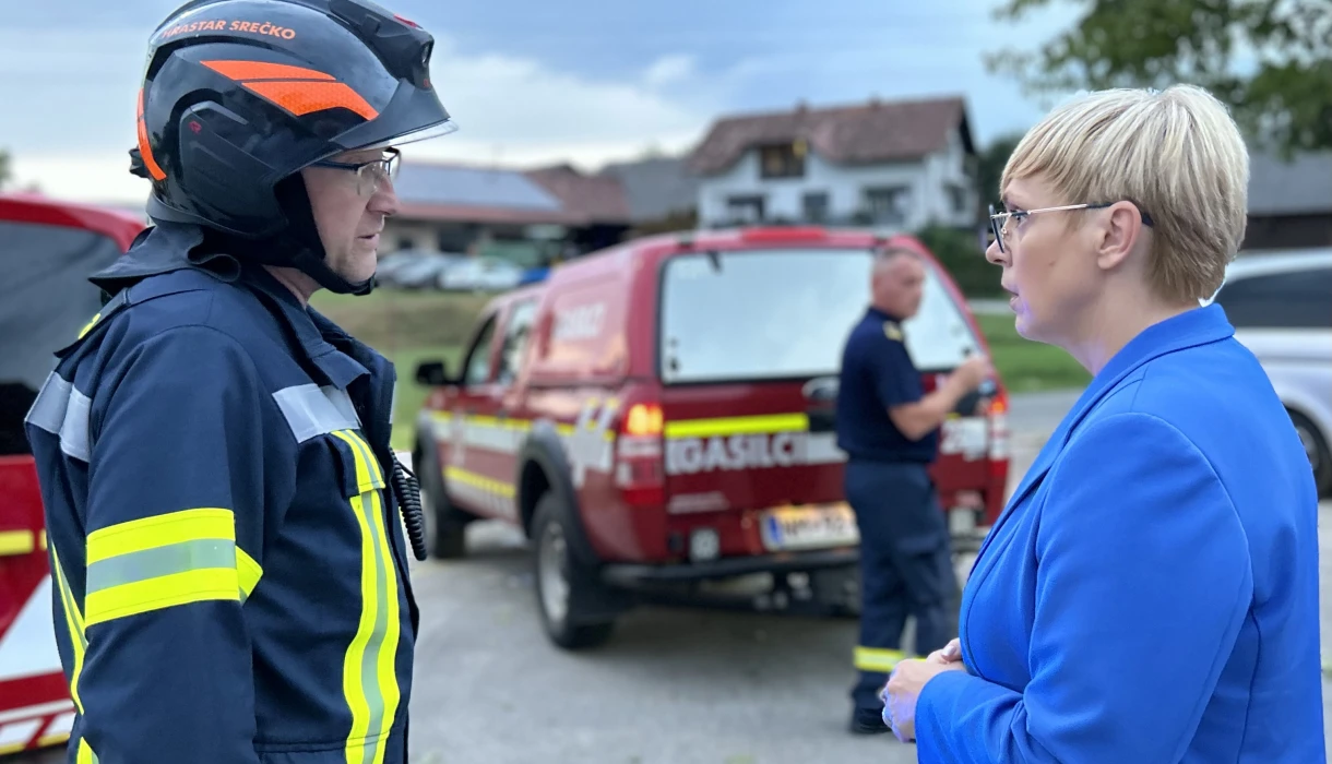 Ogled posledic po neurjih s točo v Občini Metlika