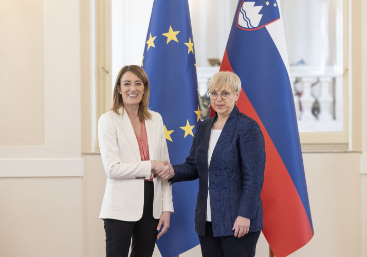 Predsednica republike je sprejela predsednico Evropskega parlamenta Roberto Metsola.