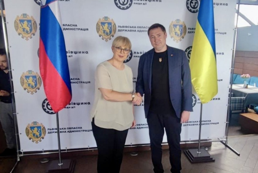 Predsednica Pirc Musar se je srečala z guvernerjem Lvivske regionalne uprave Makismom Kozitskim