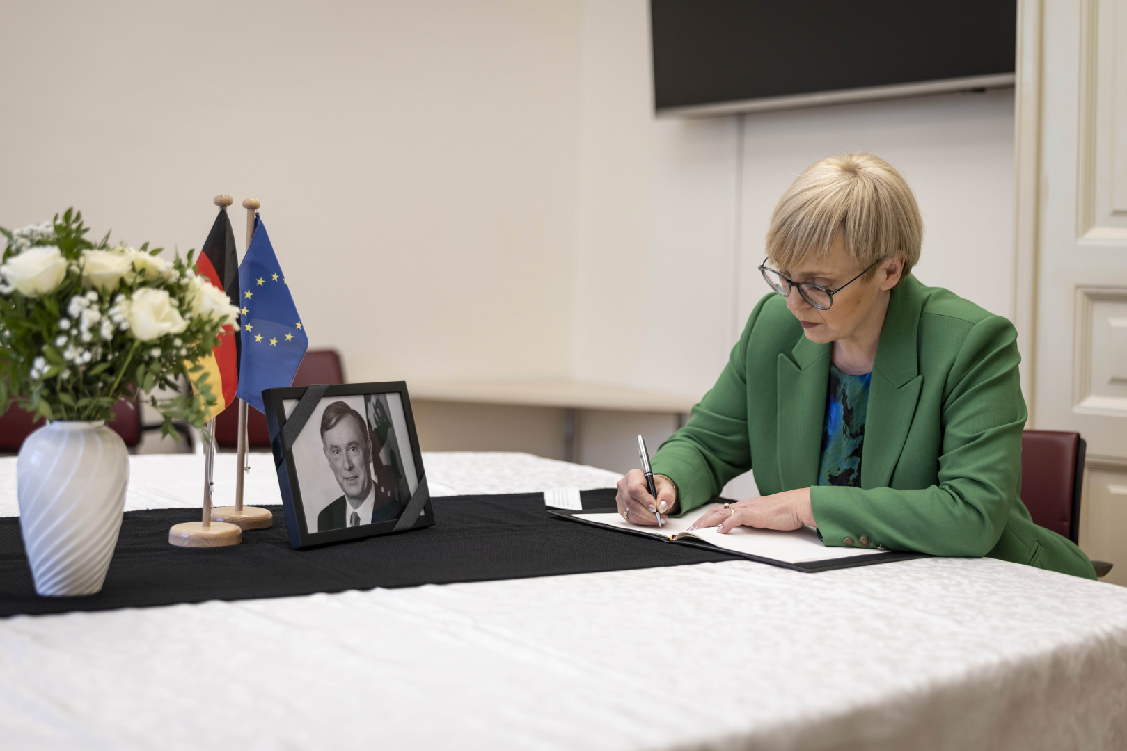President Pirc Musar Signs The Book Of Condolence In Memory Of The Late 