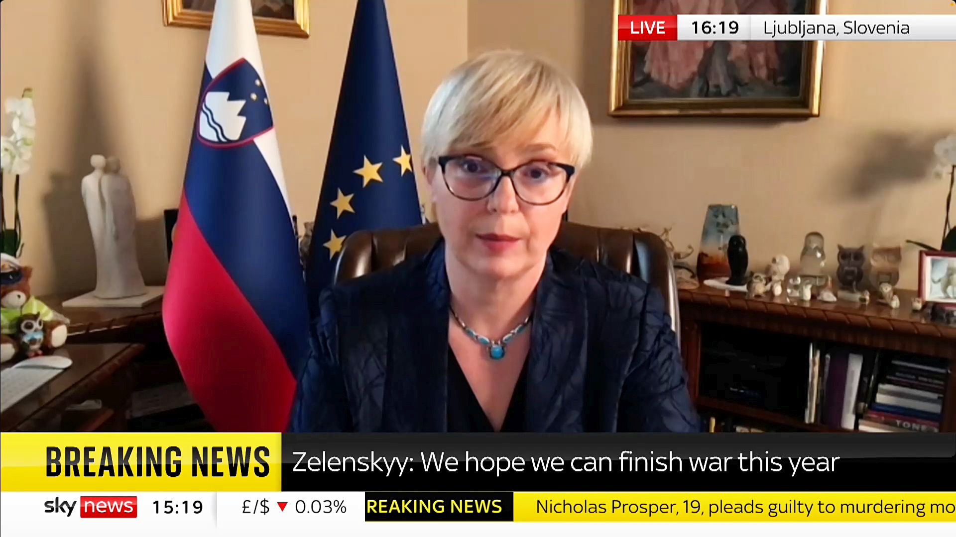 Predsednica republike v pogovoru za Sky News.