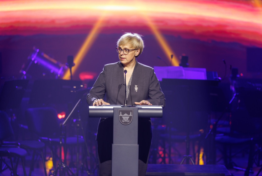 Predsednica republike med nagovorom. 