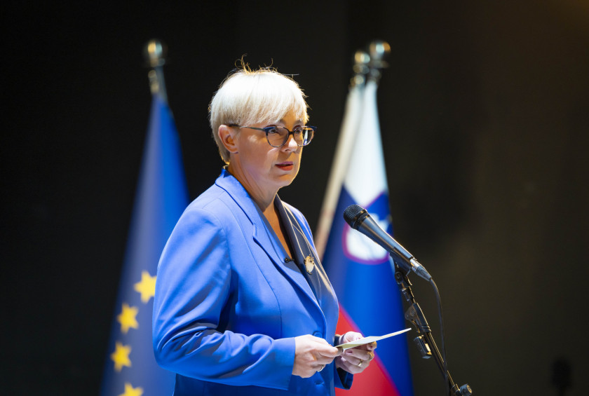 Predsednica Nataša Pirc Musar med nagovorom ob 80-letnici AGRFT.